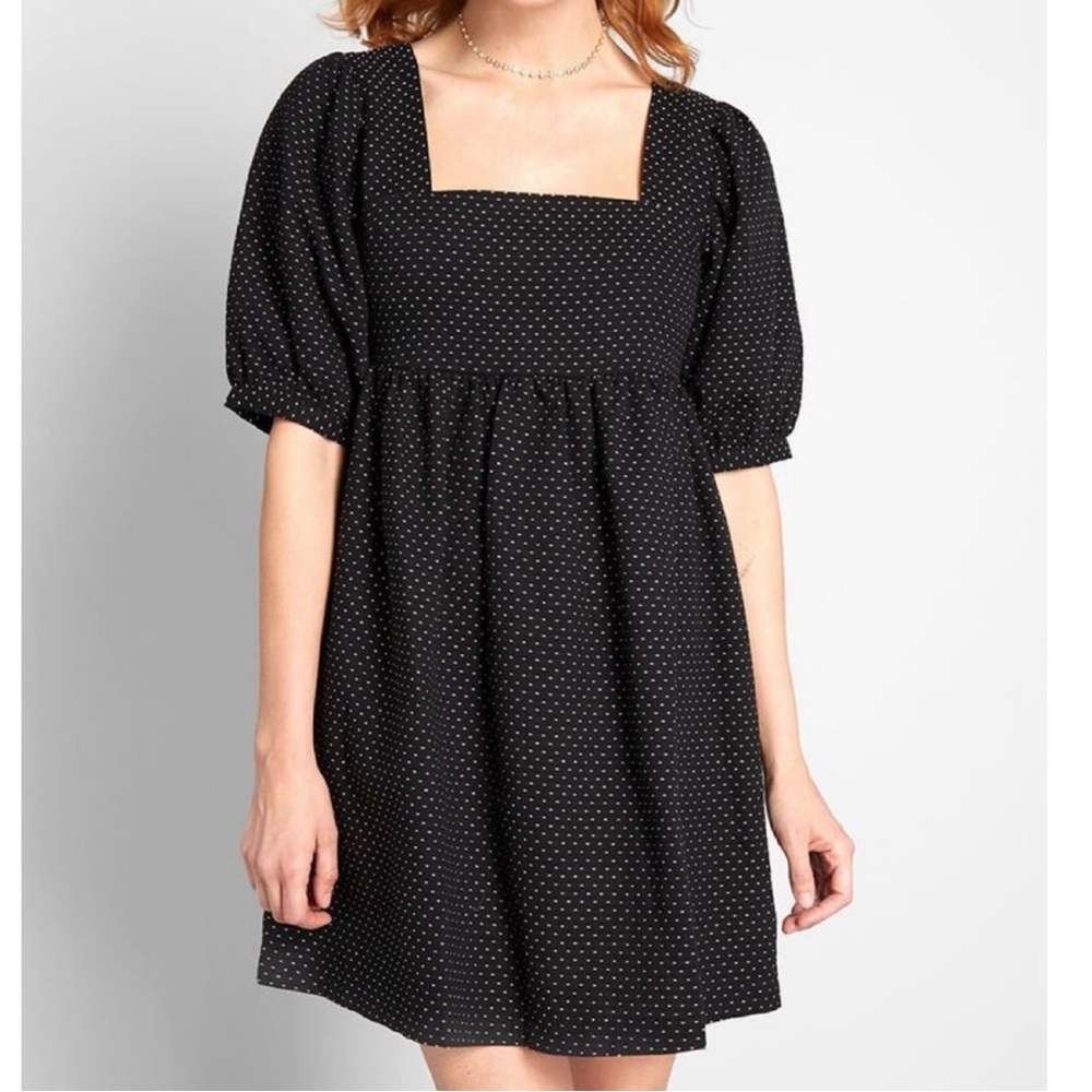 Black Polka Dot Mini Dress by ModCloth